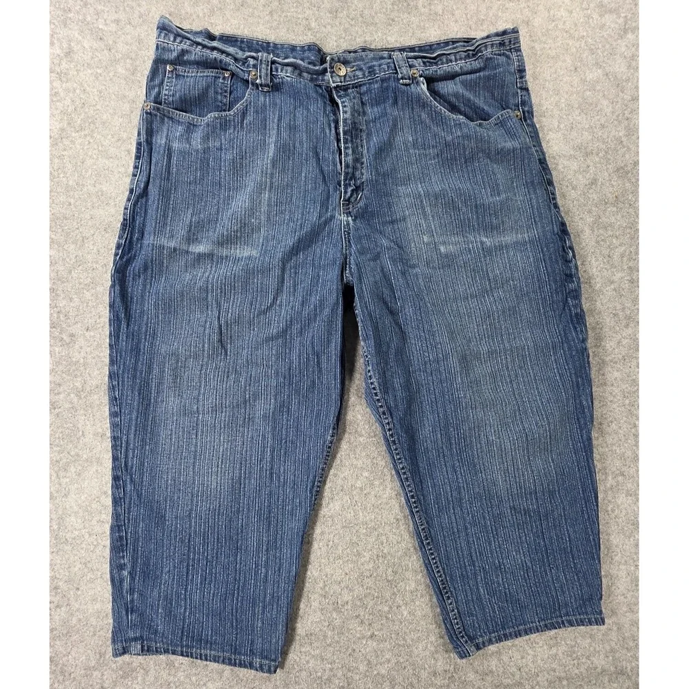 Vtg BKLYN Brooklyn Mens 50 Blue Jean Baggy Denim Jorts Y2K Hip Hop Shorts
